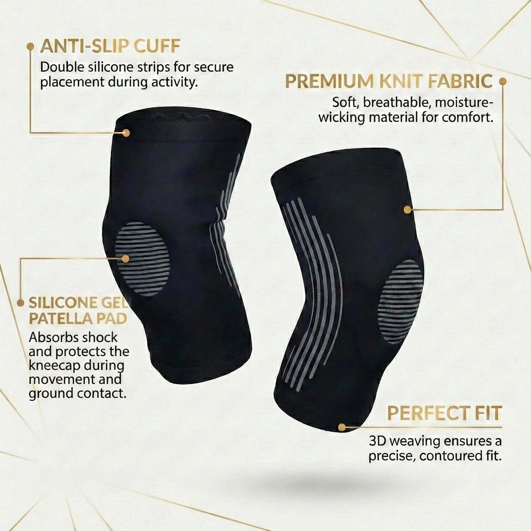 2-Pack Ultra-Comfort Gel Garden Knee Supports (Women's Fit)